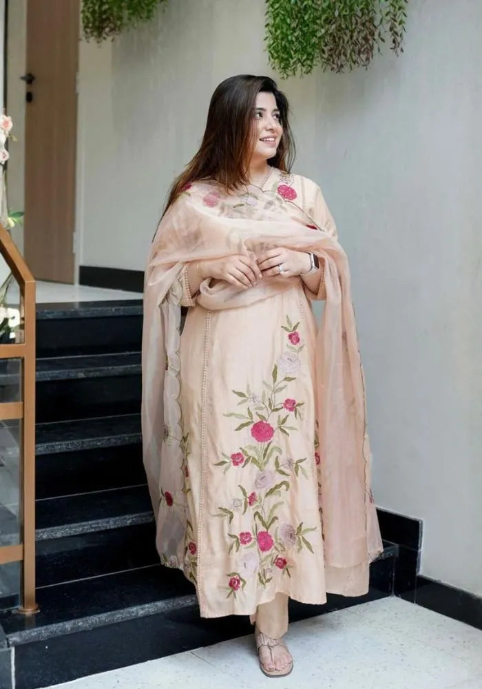 shop beige gulnaar kurta set