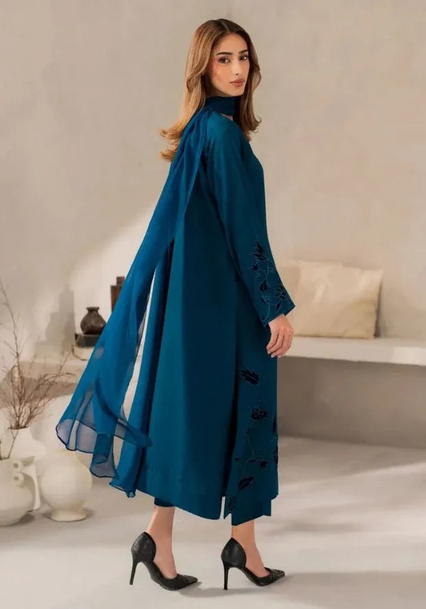 blue silk kurta set