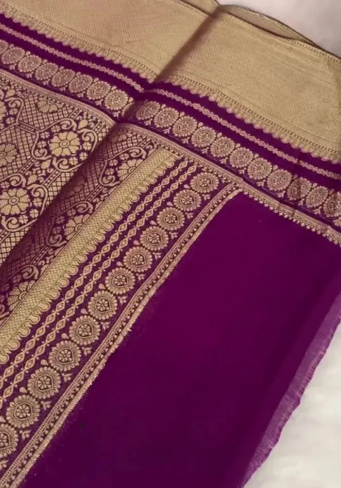 silk pink banarasi saree