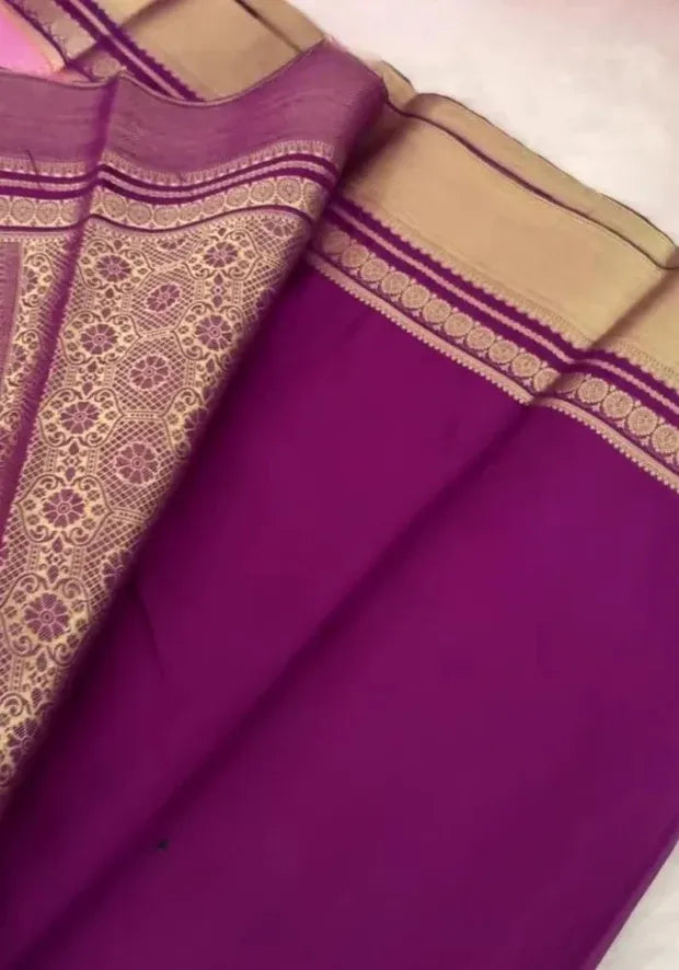 silk pink banarasi sari
