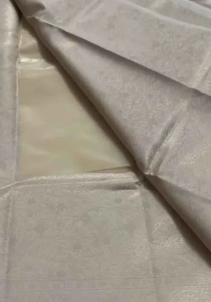 silk saree off white