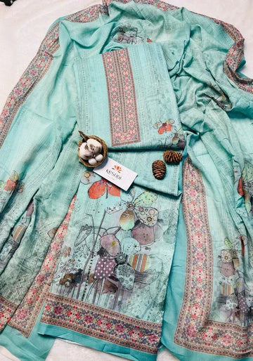 sky blue dress material