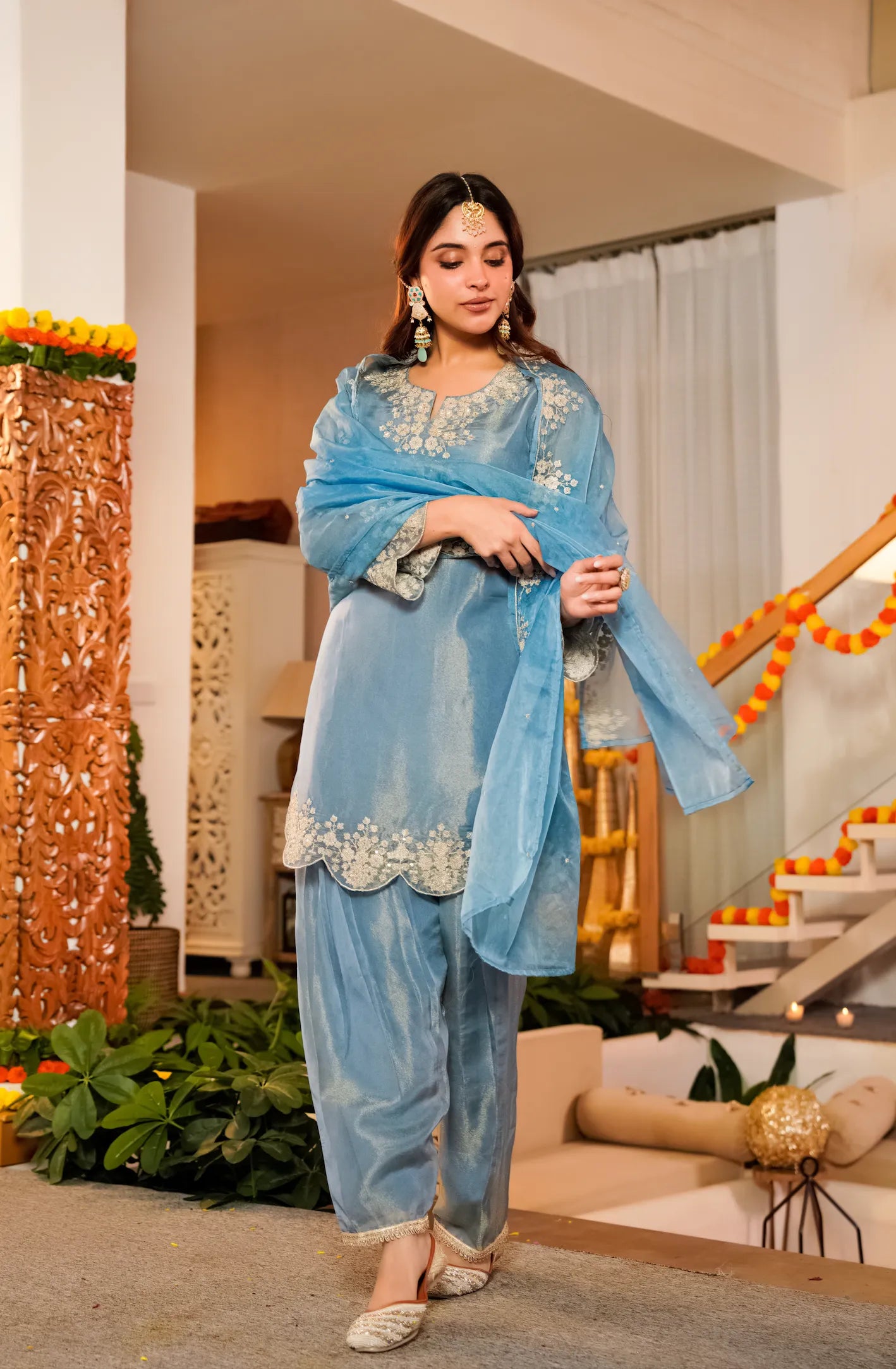 Sky Blue Wedding Suit Set