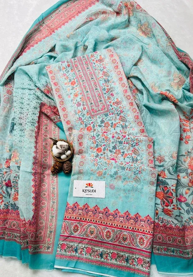 sky ethnic dress material