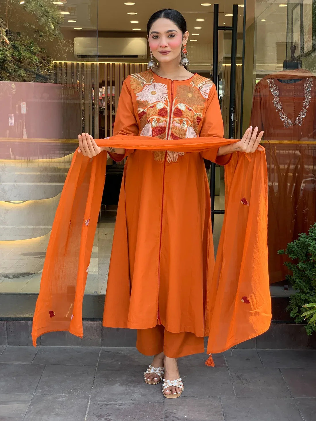 kesudi kurta set orange