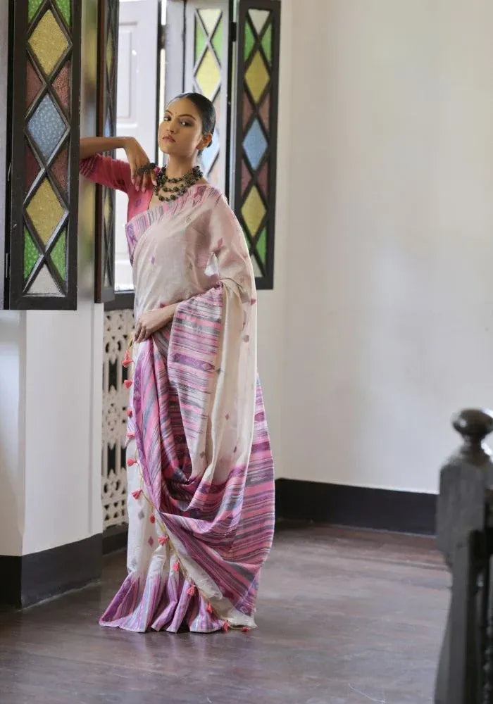 stylish purple cotton saree