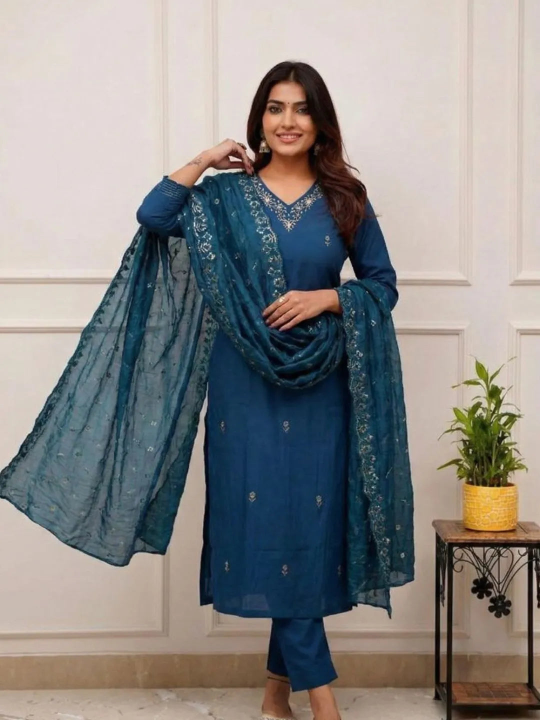 teal blue kurta set online