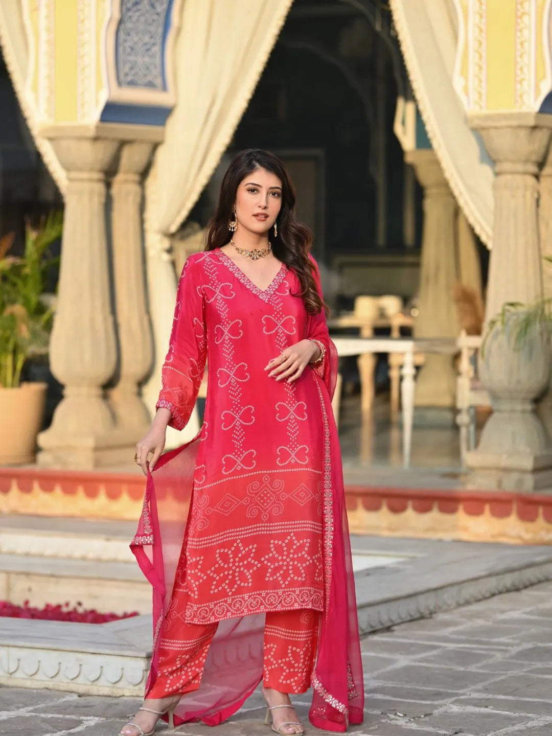 teal blue printed kurta set
