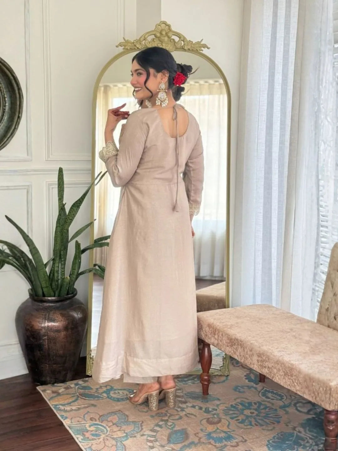 vichitraa silk anarkali suit set