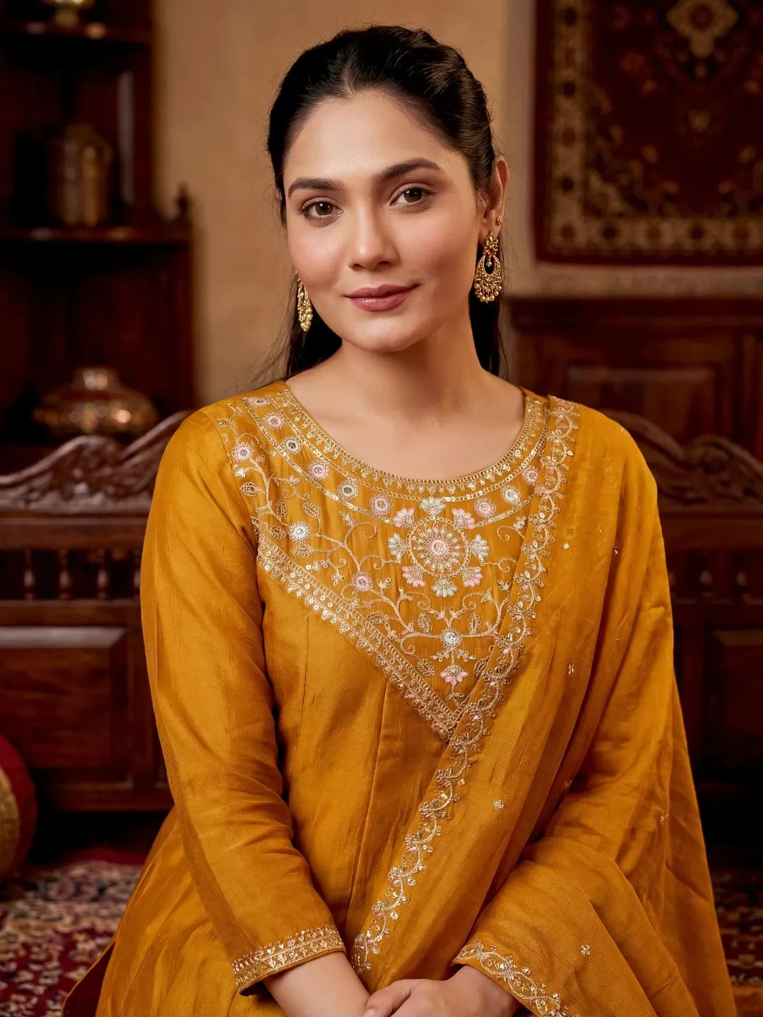 wedding wear embroidered anarkali suit