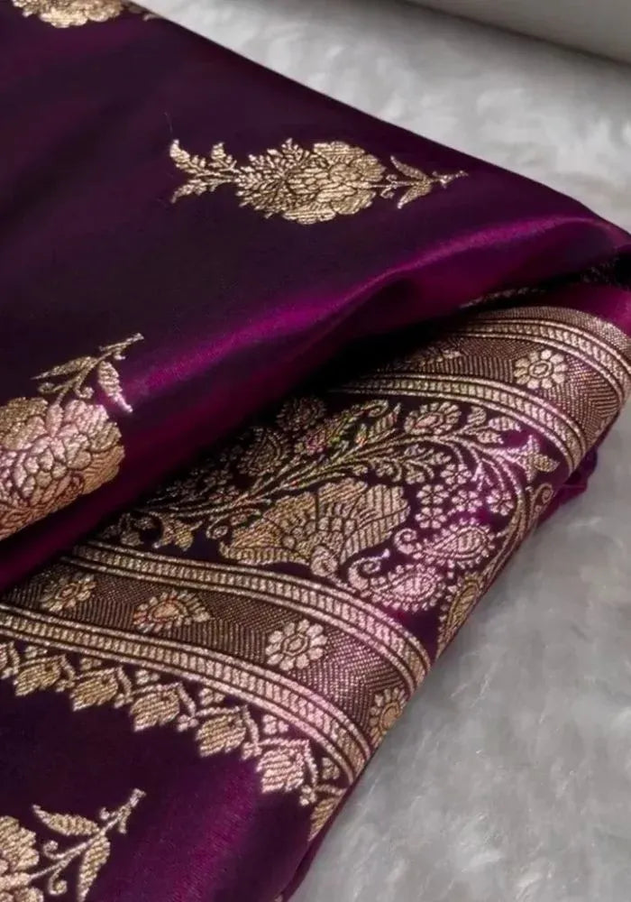 wine banarasi saree