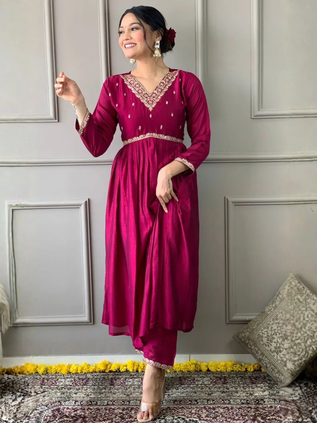 wine kurta set