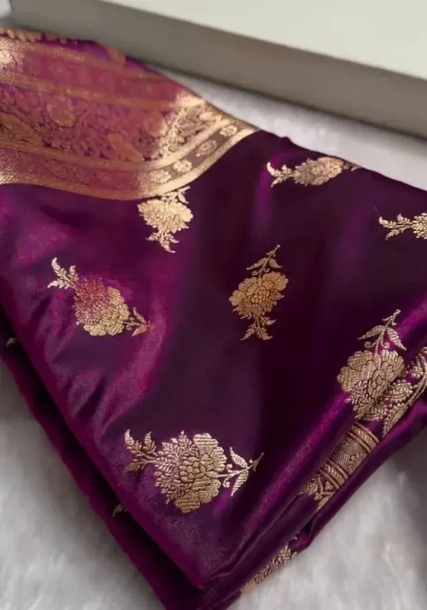 wine silk sari