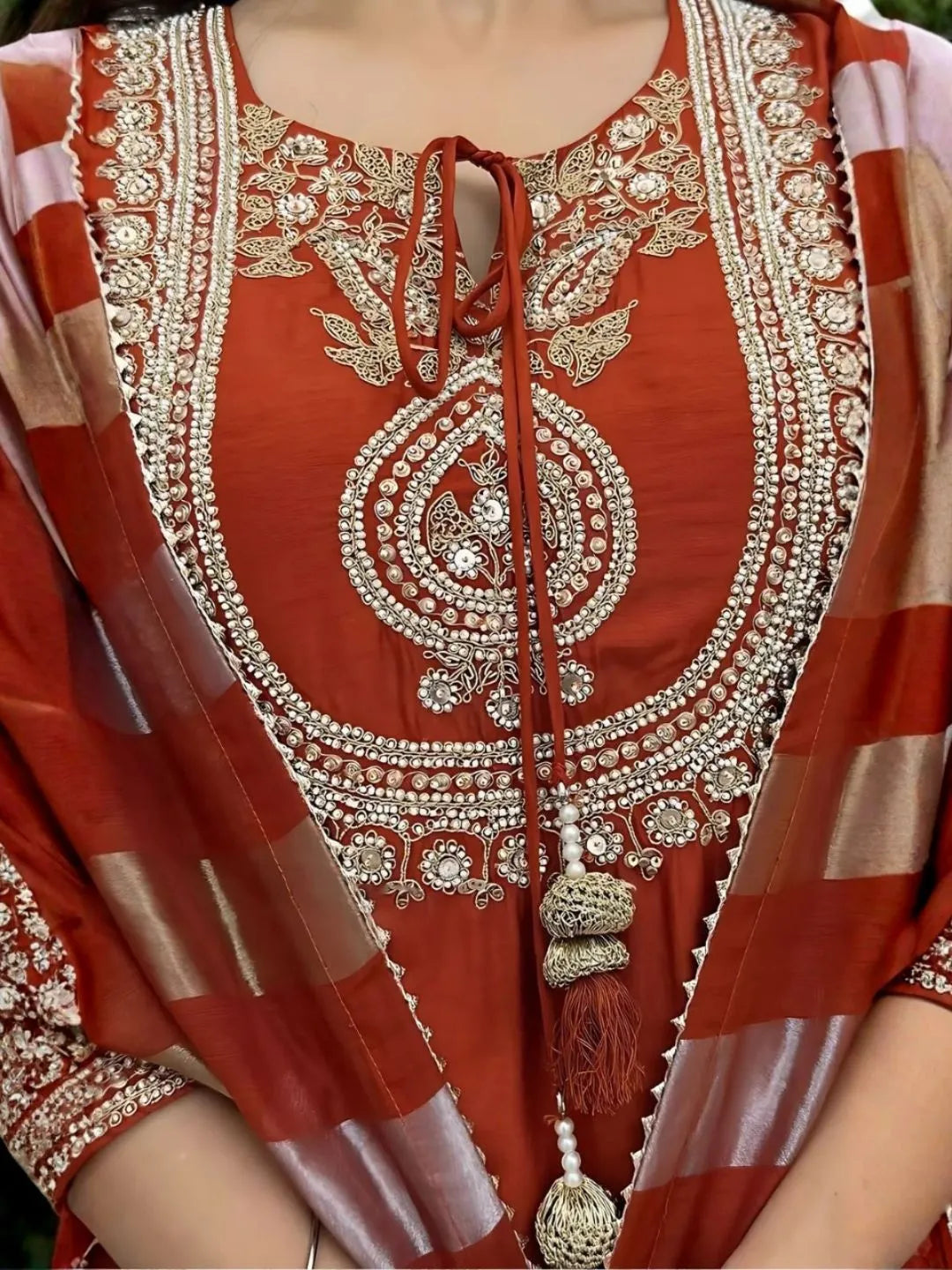 women orange kurta set sale