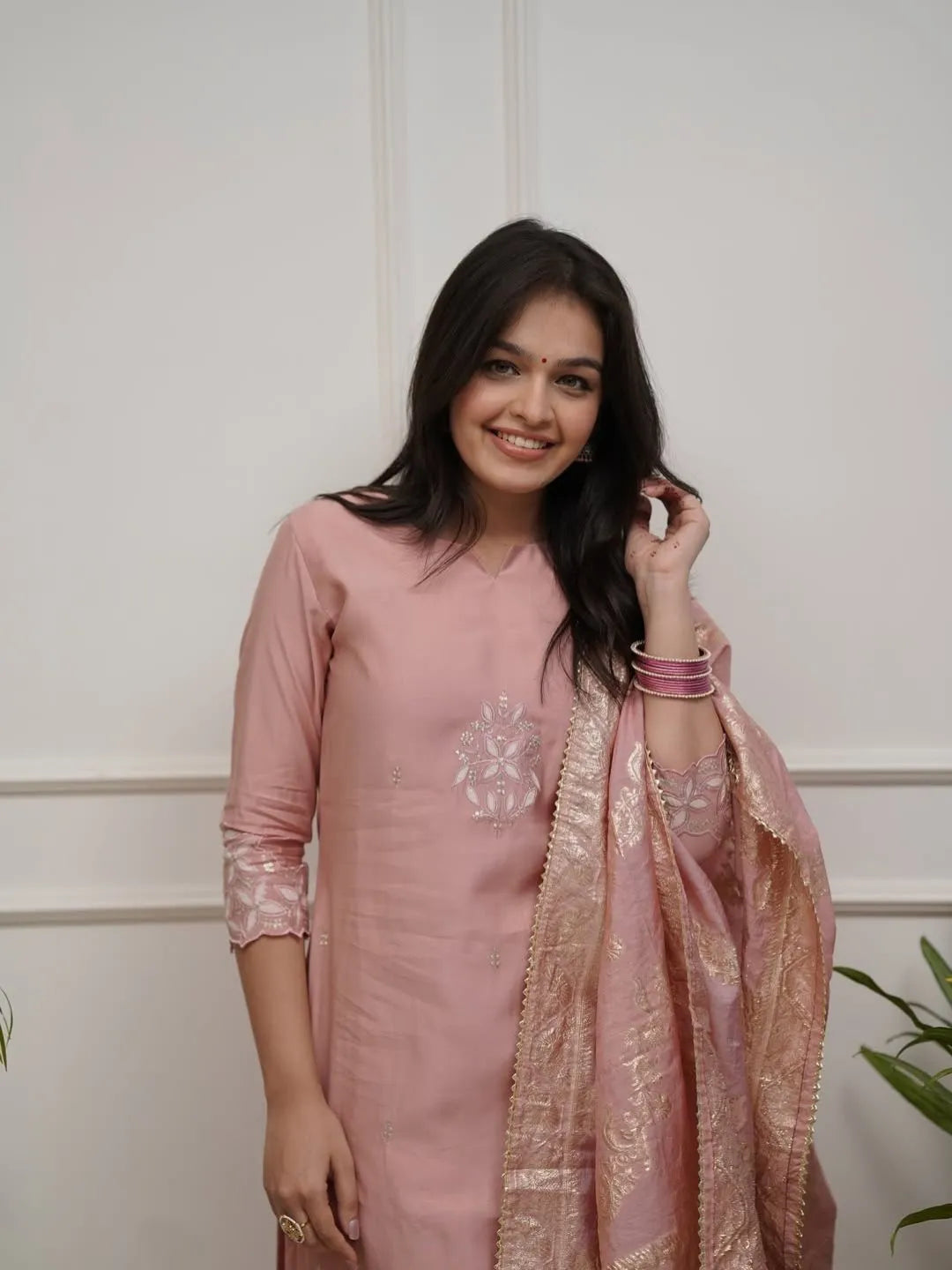 women peach kurta set online