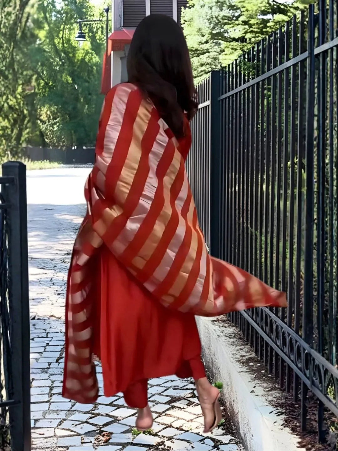 women rust orange kurta set online