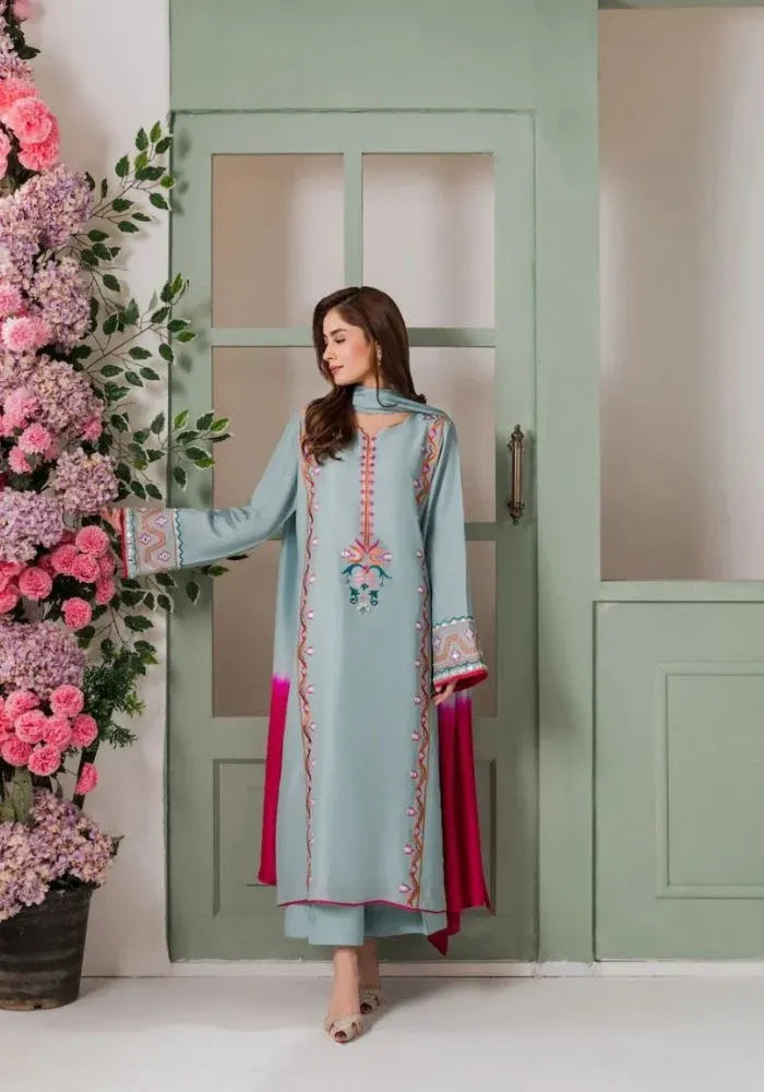 women sky kurta set