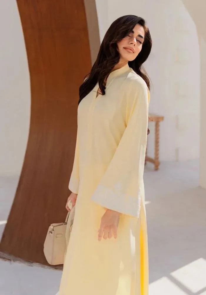 yellow silk kurta set